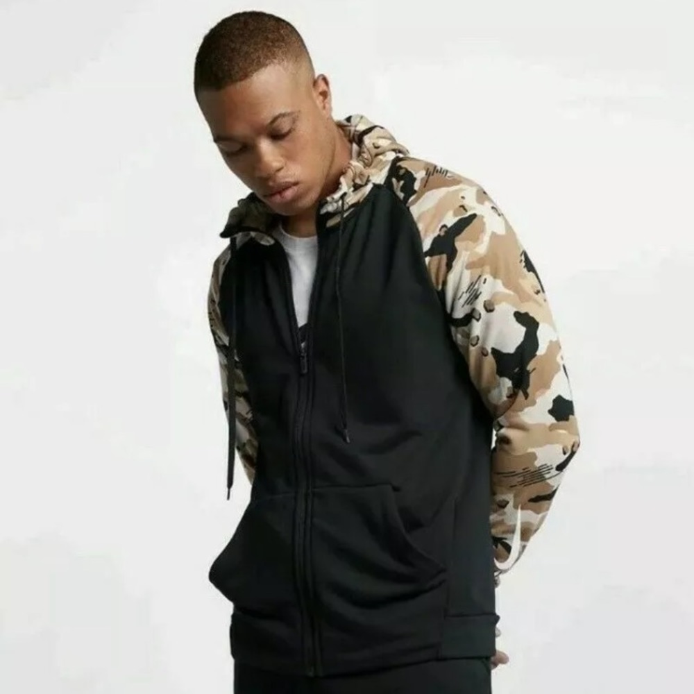 NIKE $65 Men's Dri-Fit FULL ZIP HOODIE CAMO Size S